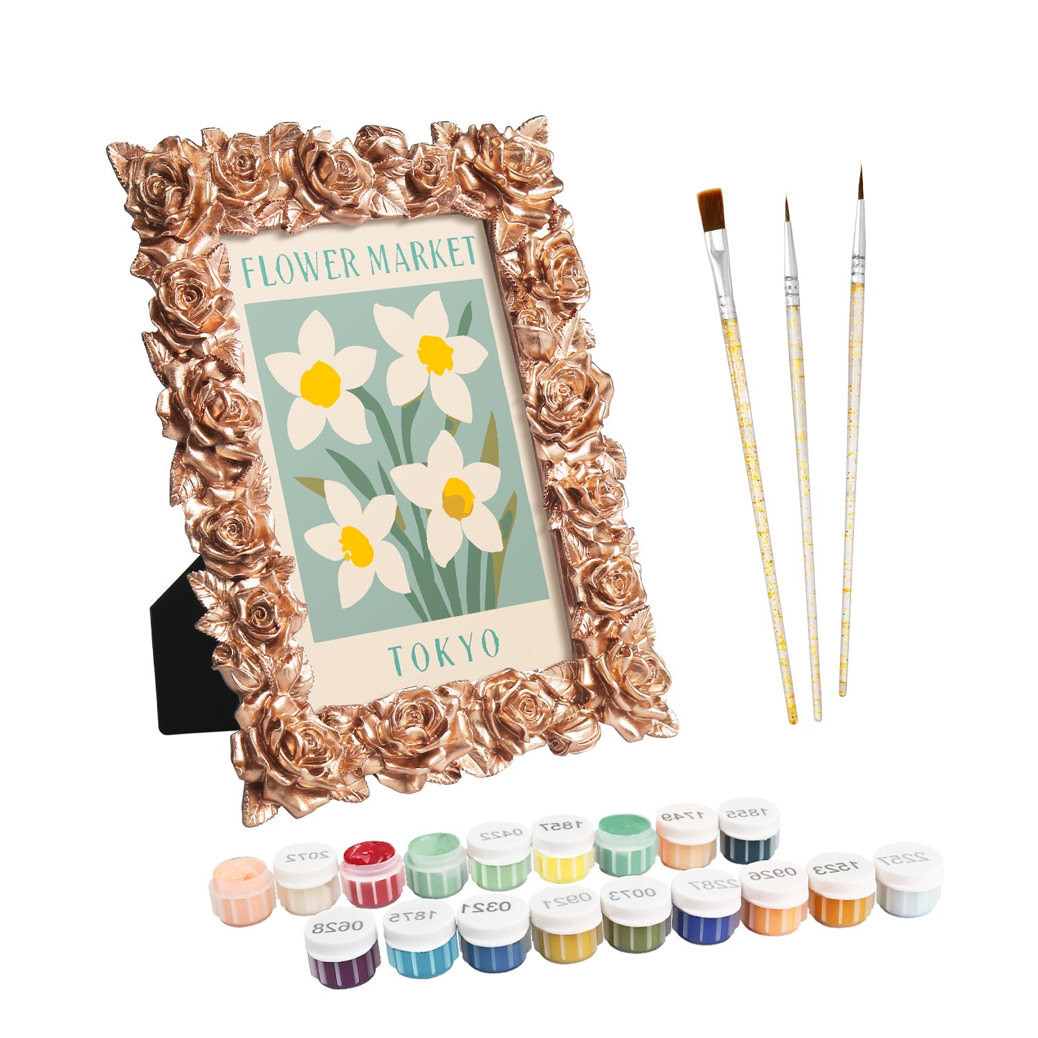 Tokyo Flower Market framed mini paint by numbers featuring elegant floral design inspired by Japanese aesthetics