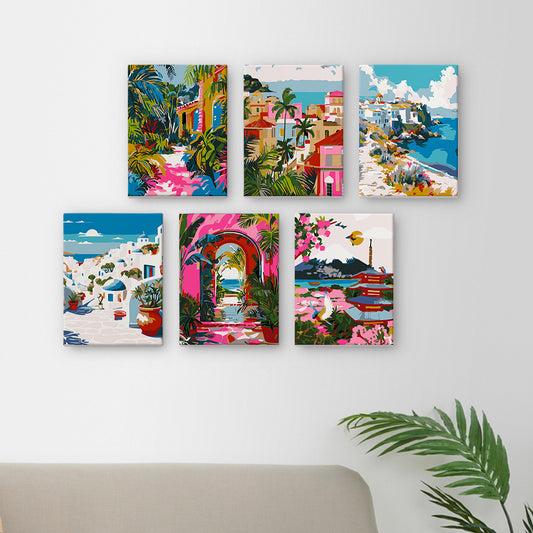 Seaside Serenity 6 Pack Mini Paint by Numbers Kit