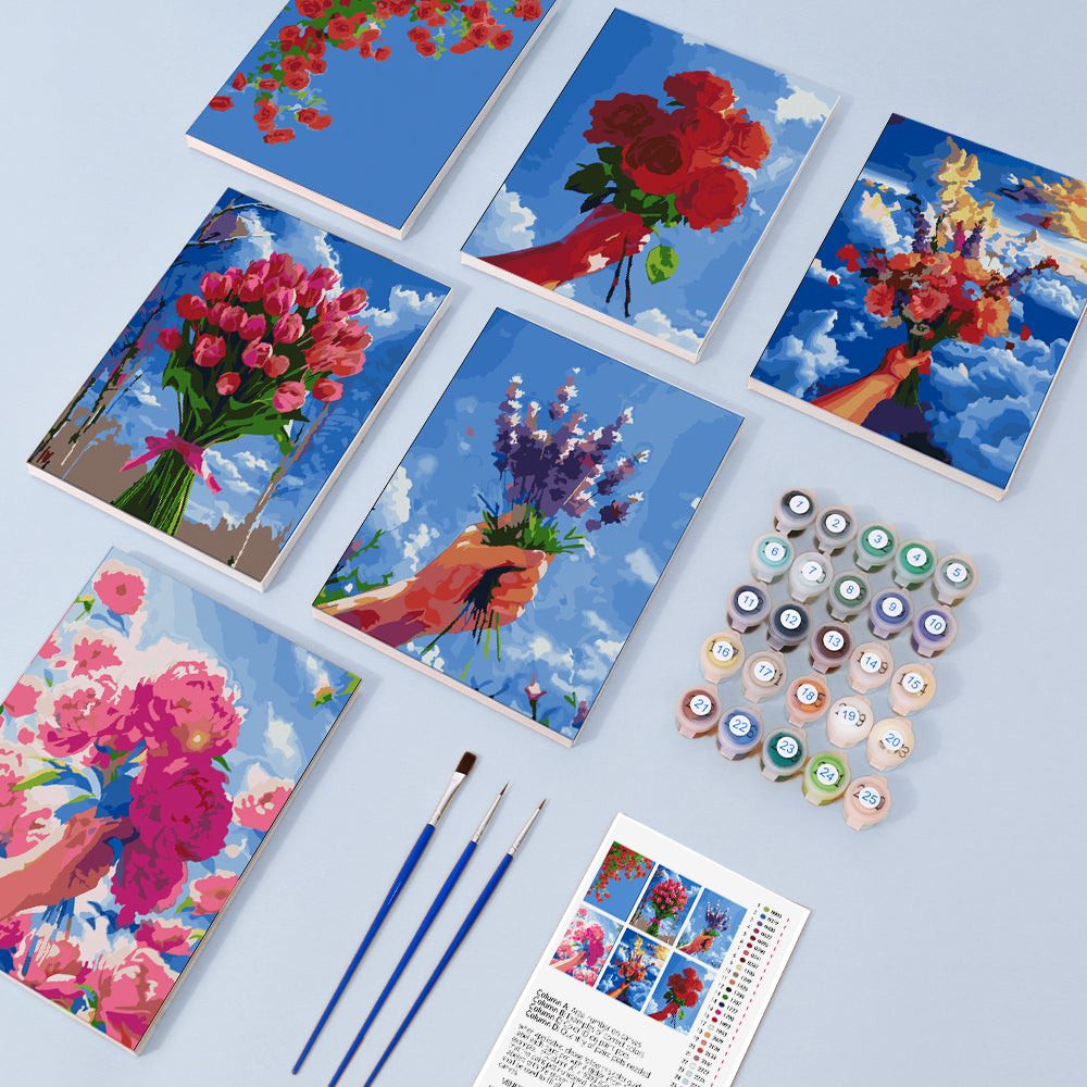 Bouquets of Light 6 Pack Mini Paint by Numbers Kit