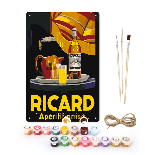 Ricard Aperitif Anise (Dark Background) – Vintage Paint by Numbers