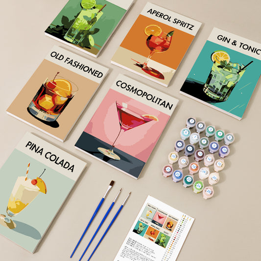 Cocktail Cuties 6 Pack Mini Paint by Numbers Kit