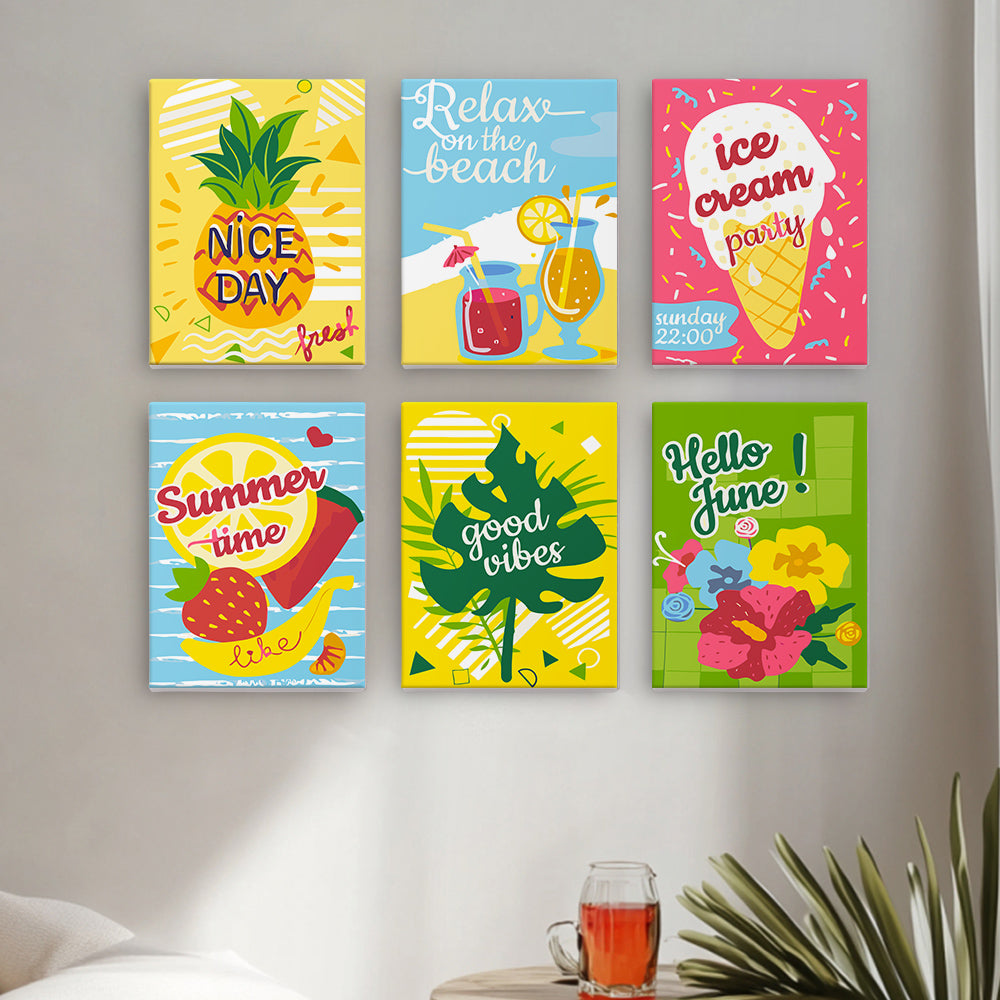Hello June 6 Pack Mini Paint by Numbers Kit
