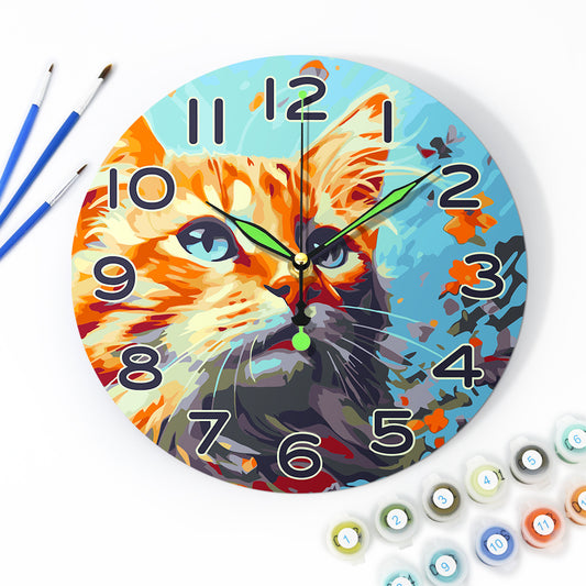 Paint the Moment – Curious Cat Clock Kit