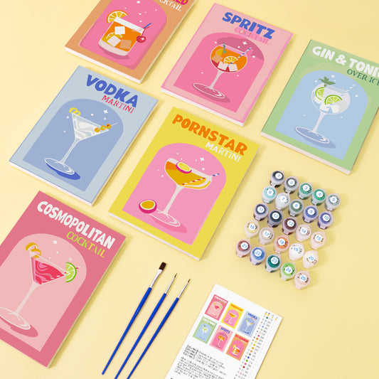 Shaken & Stirred 6 Pack Mini Paint by Numbers Kit
