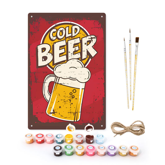 Cold Beer Mug – Vintage Paint by Numbers