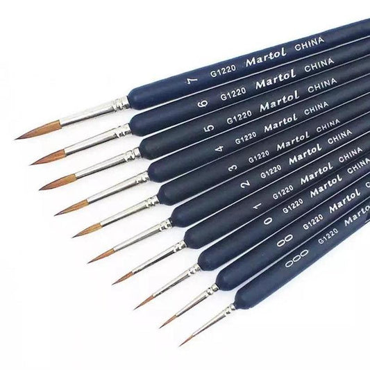 10 pcs/set Black Round Head Brush Pen
