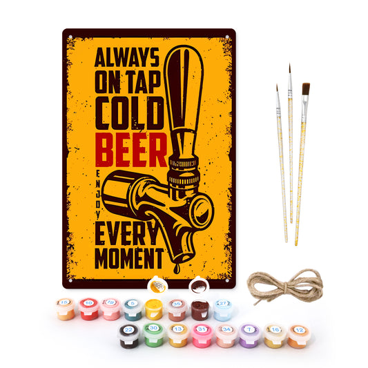 Cold Beer on Tap – Vintage Paint by Numbers