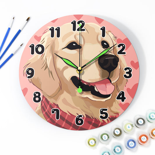 Paint the Moment – Golden Pup Clock Kit
