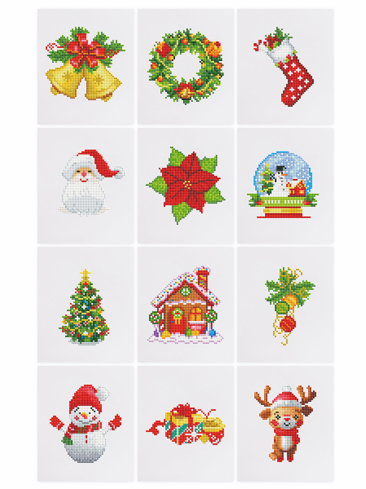 12 Assorted Christmas Diamond Paintings - Set 2