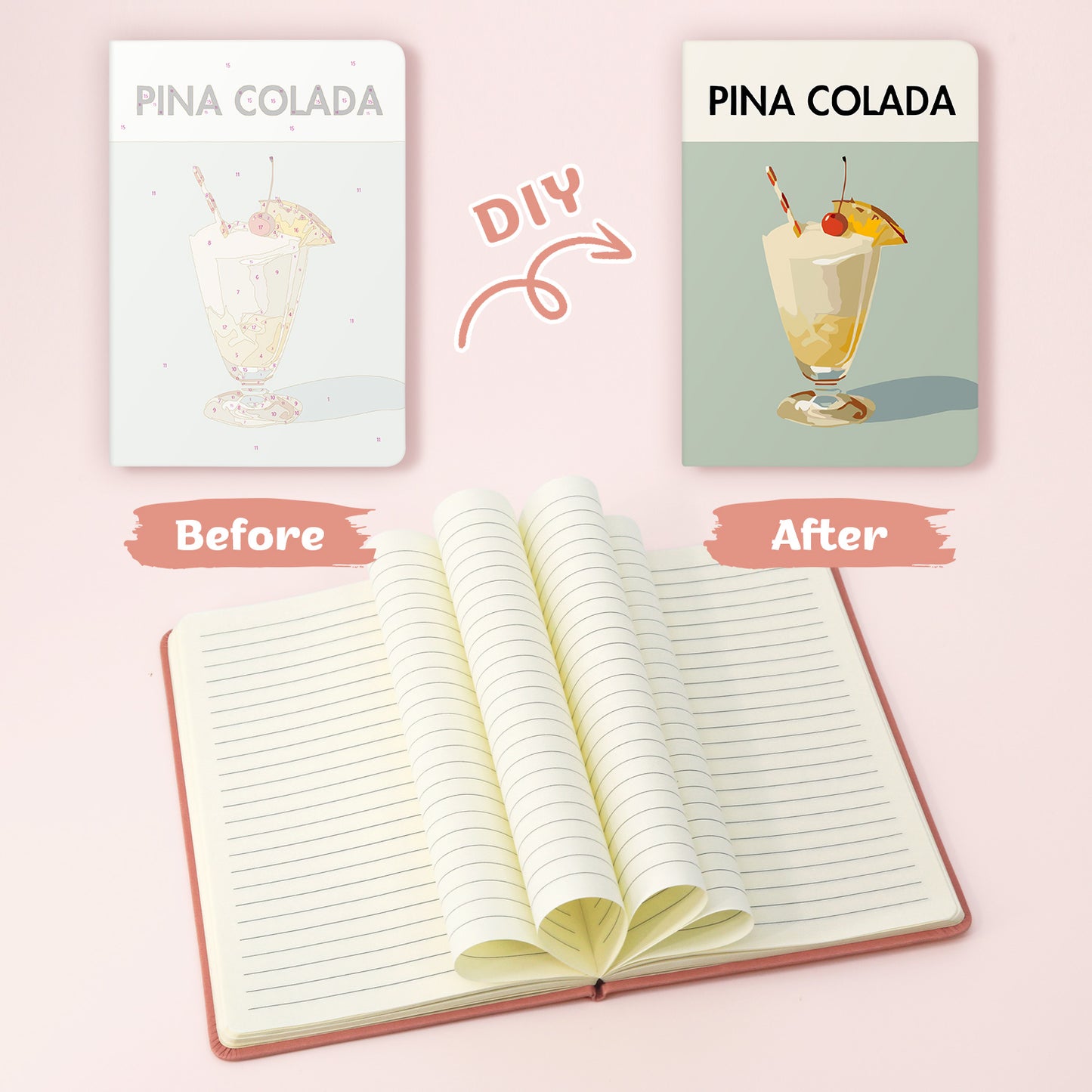 Paint & Sip Notebook – Piña Colada Edition