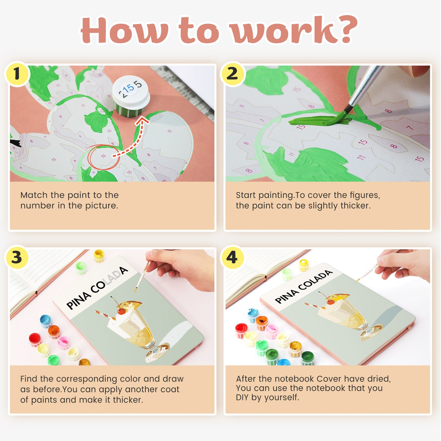 Paint & Sip Notebook – Piña Colada Edition