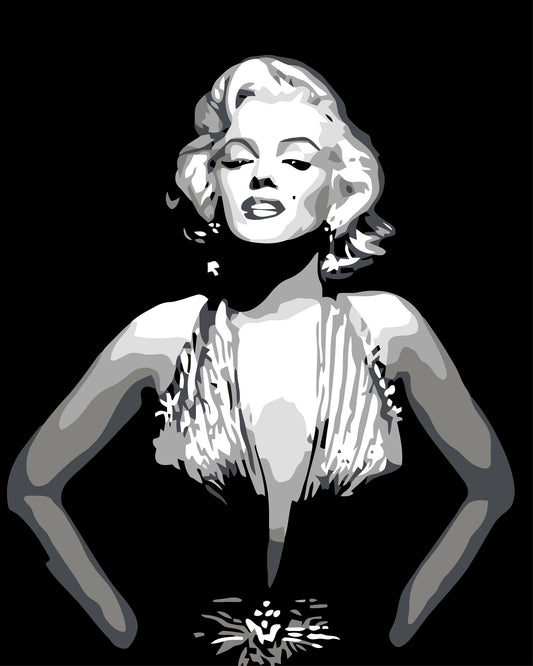 Marilyn Monroe - Black and White Portrait