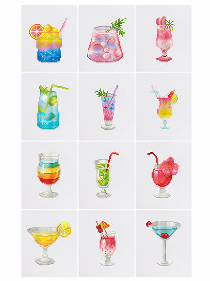 12 Assorted Drink Diamond Paintings - Set 1