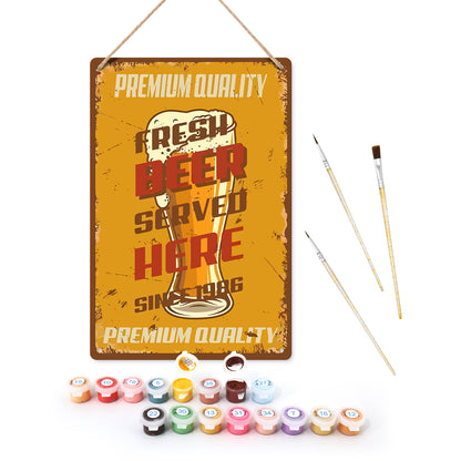 Fresh Beer Served Here – Vintage Paint by Numbers