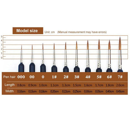 10 pcs/set Black Round Head Brush Pen