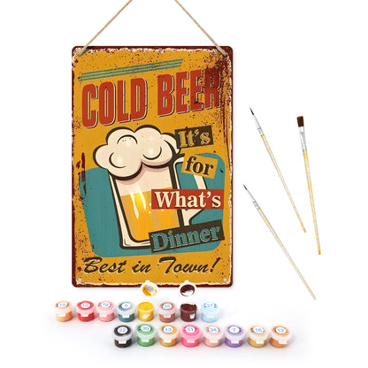Cold Beer for Dinner – Vintage Paint by Numbers