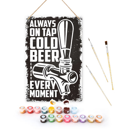 Cold Beer on Tap (Black & White) – Vintage Paint by Numbers