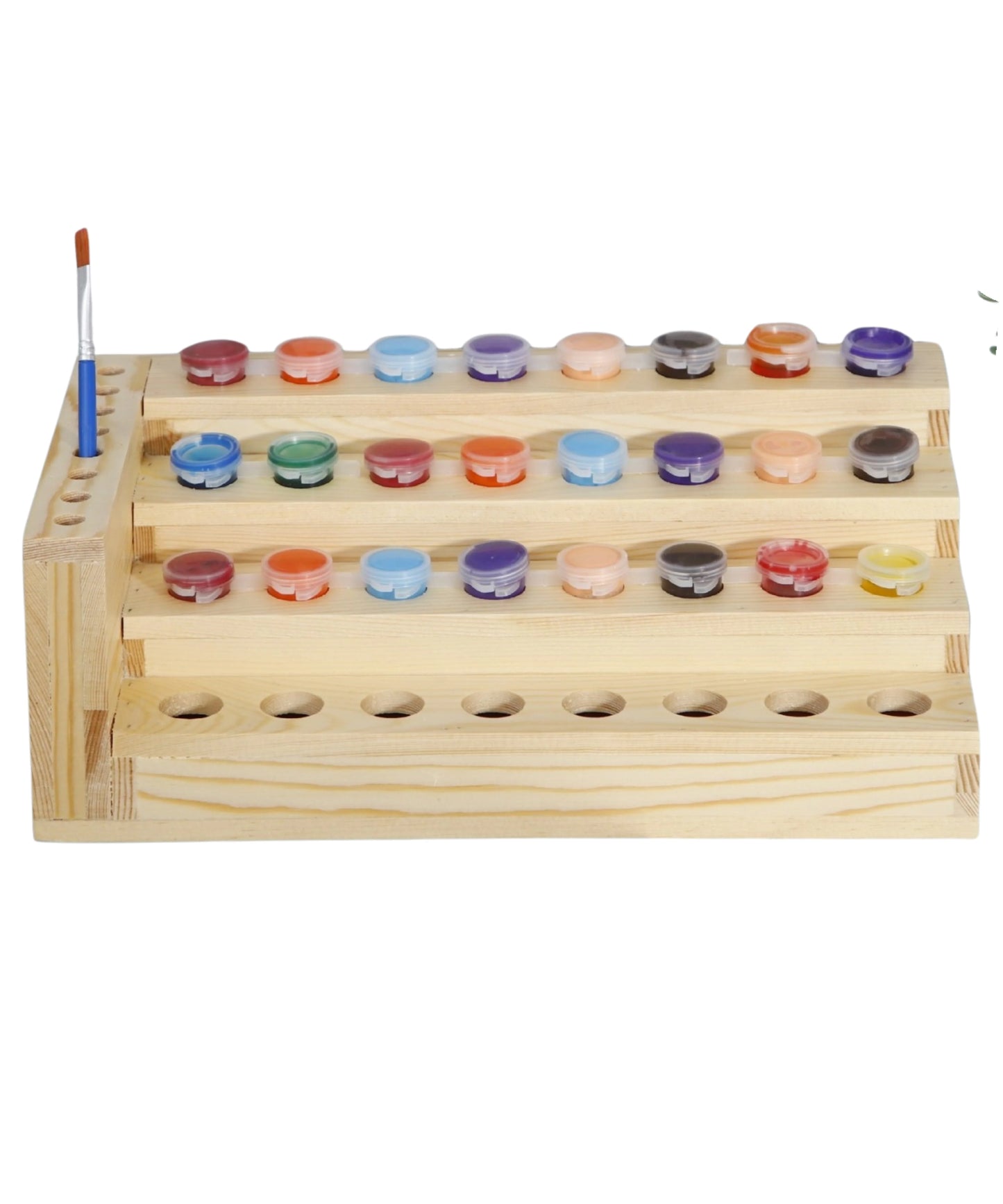Wooden Paint Organizer & Paint Brush Holder