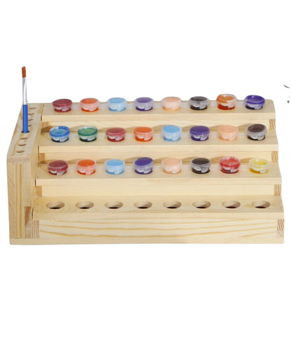 Wooden Paint Organizer & Paint Brush Holder