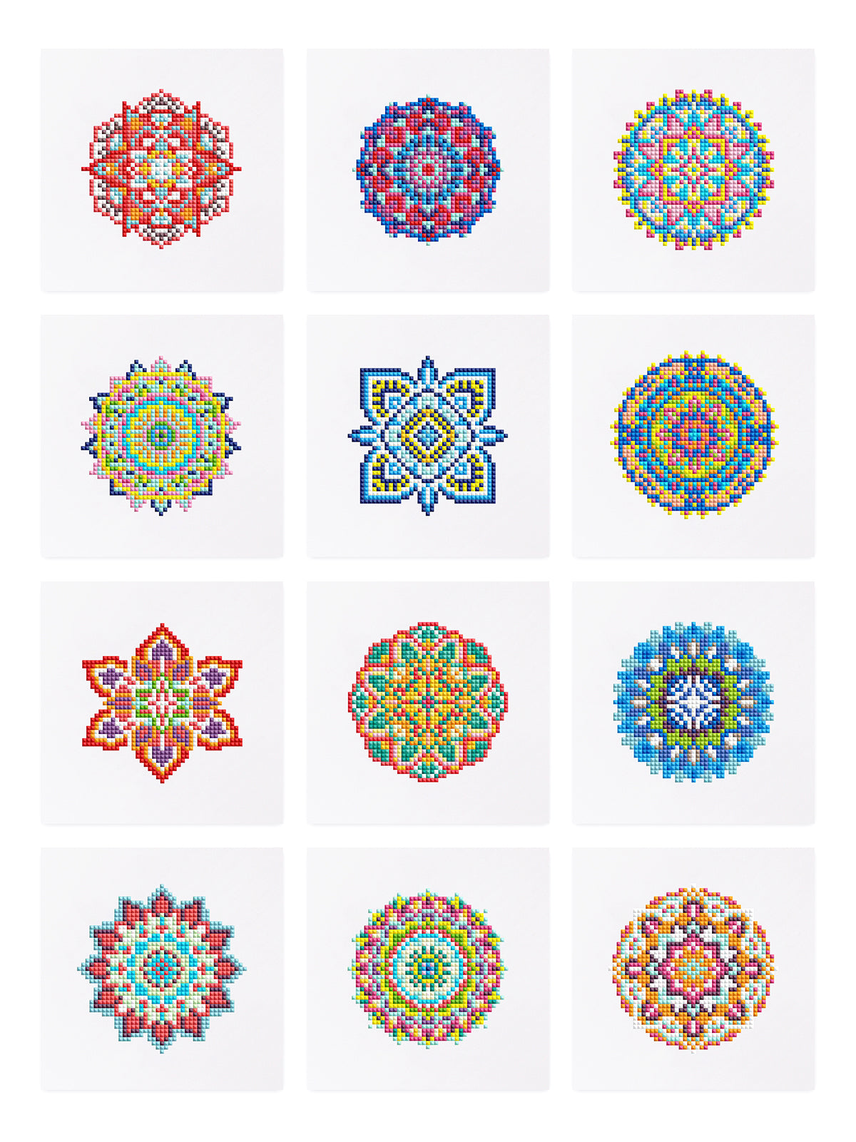 12 Assorted Mandala Diamond Paintings