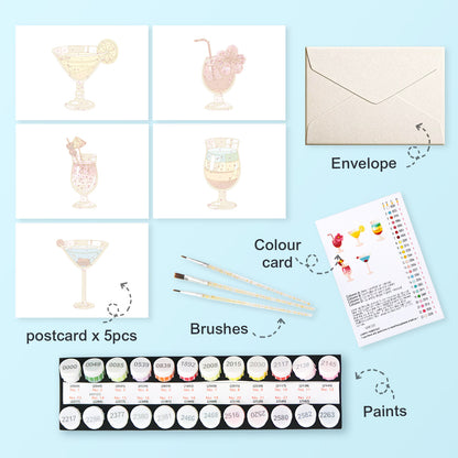 Cocktail Postcard Paint Kit