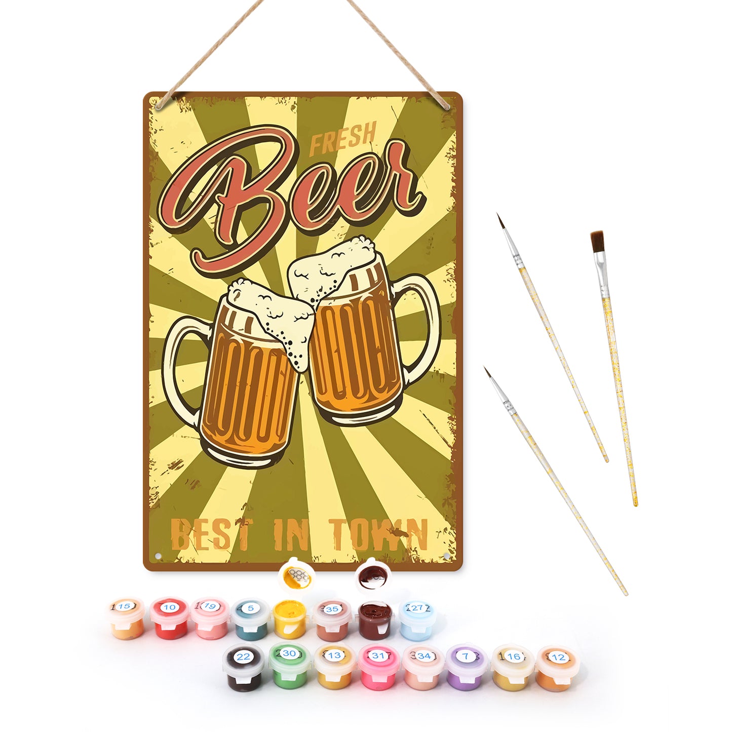 Fresh Beer Mugs – Vintage Paint by Numbers