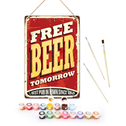 Free Beer Tomorrow – Vintage Paint by Numbers