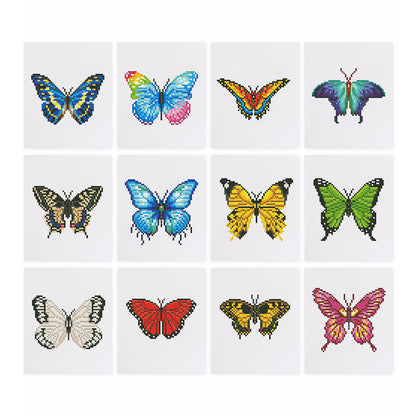 12 Assorted Butterfly Diamond Paintings - Set 2