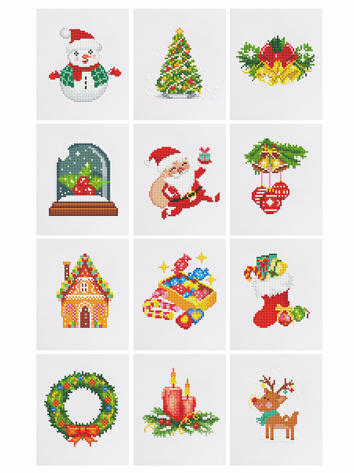 12 Assorted Christmas Diamond Paintings - Set 3