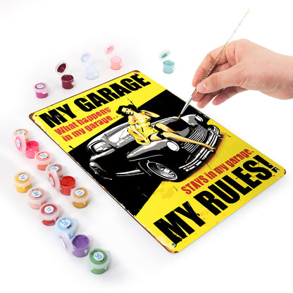 My Garage, My Rules – Vintage Paint by Numbers