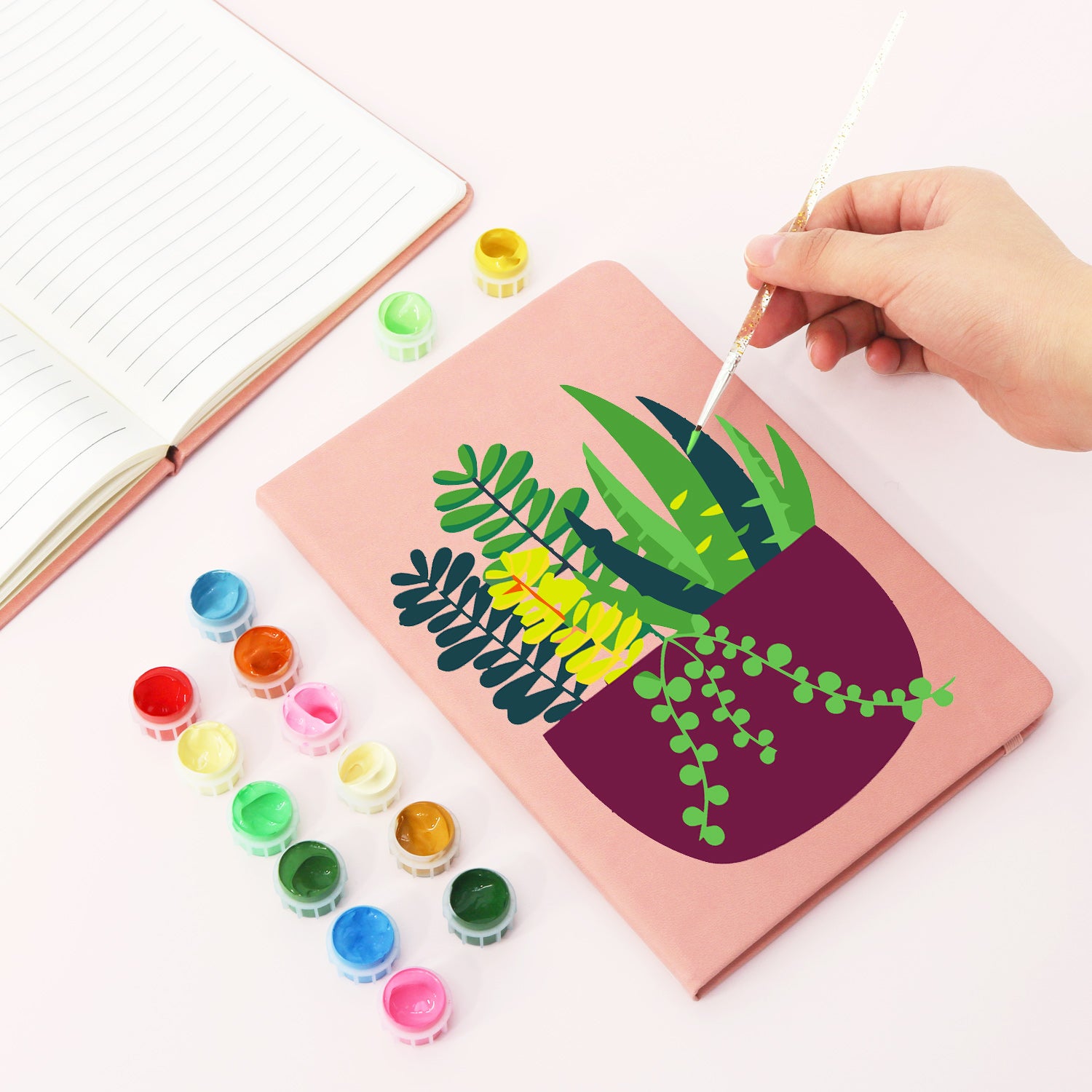 succulent stationery Paint & Plant Notebook – Succulent Garden Edition – Paint Your Numbers
