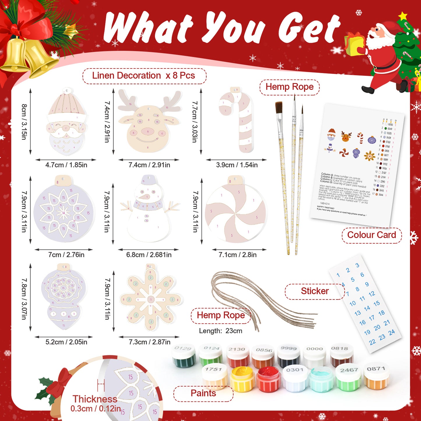 Snowflake & Reindeer Paintable Ornaments