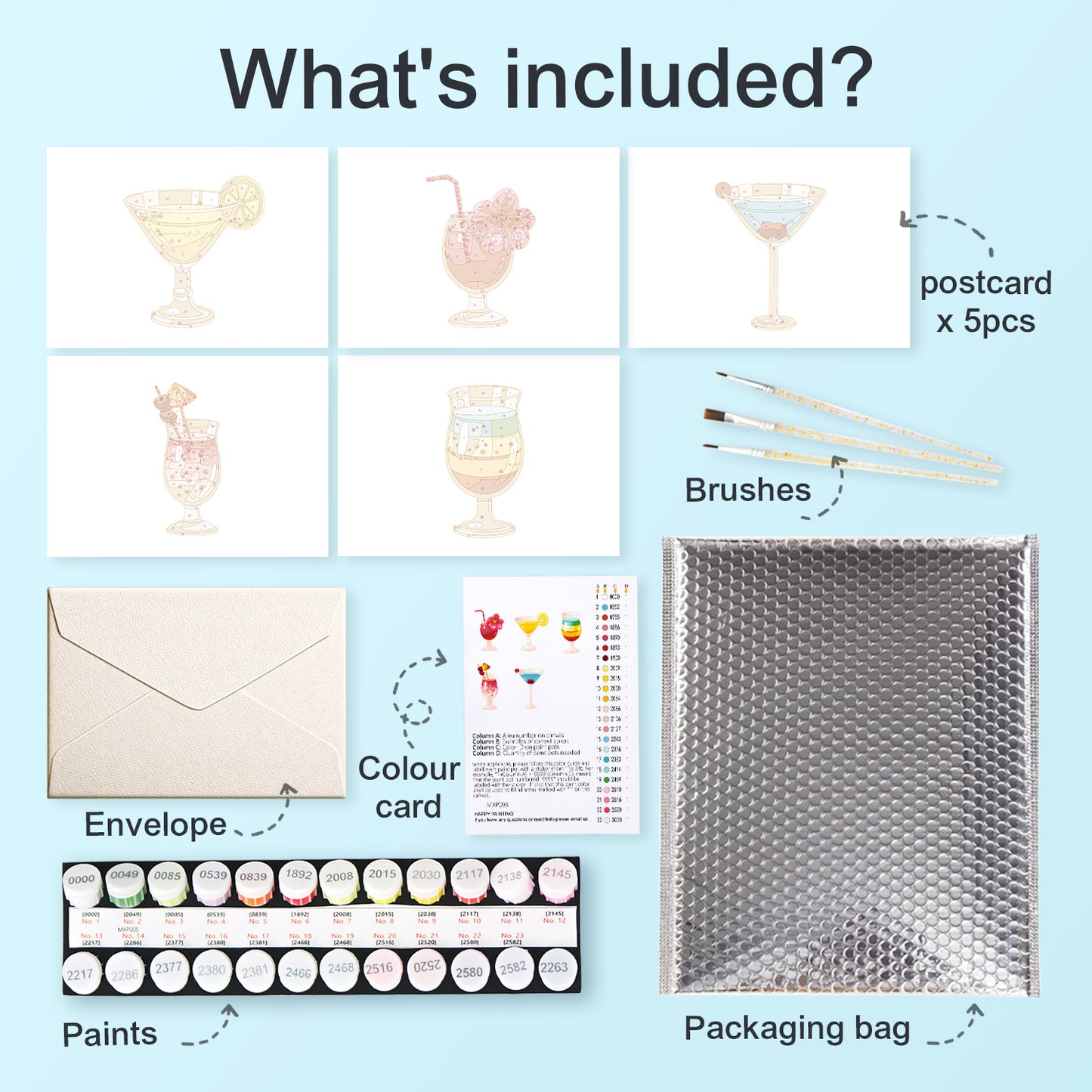 Cocktail Postcard Paint Kit