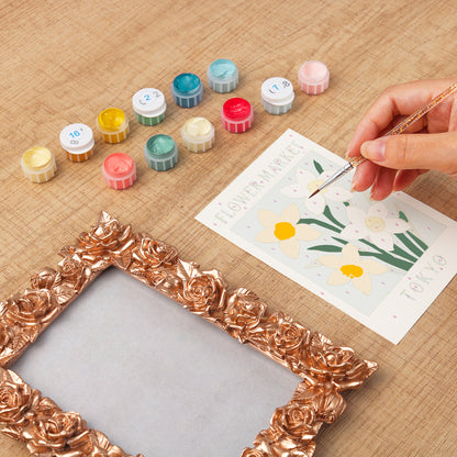 Tokyo Flower Market framed mini paint by numbers featuring elegant floral design inspired by Japanese aesthetics
