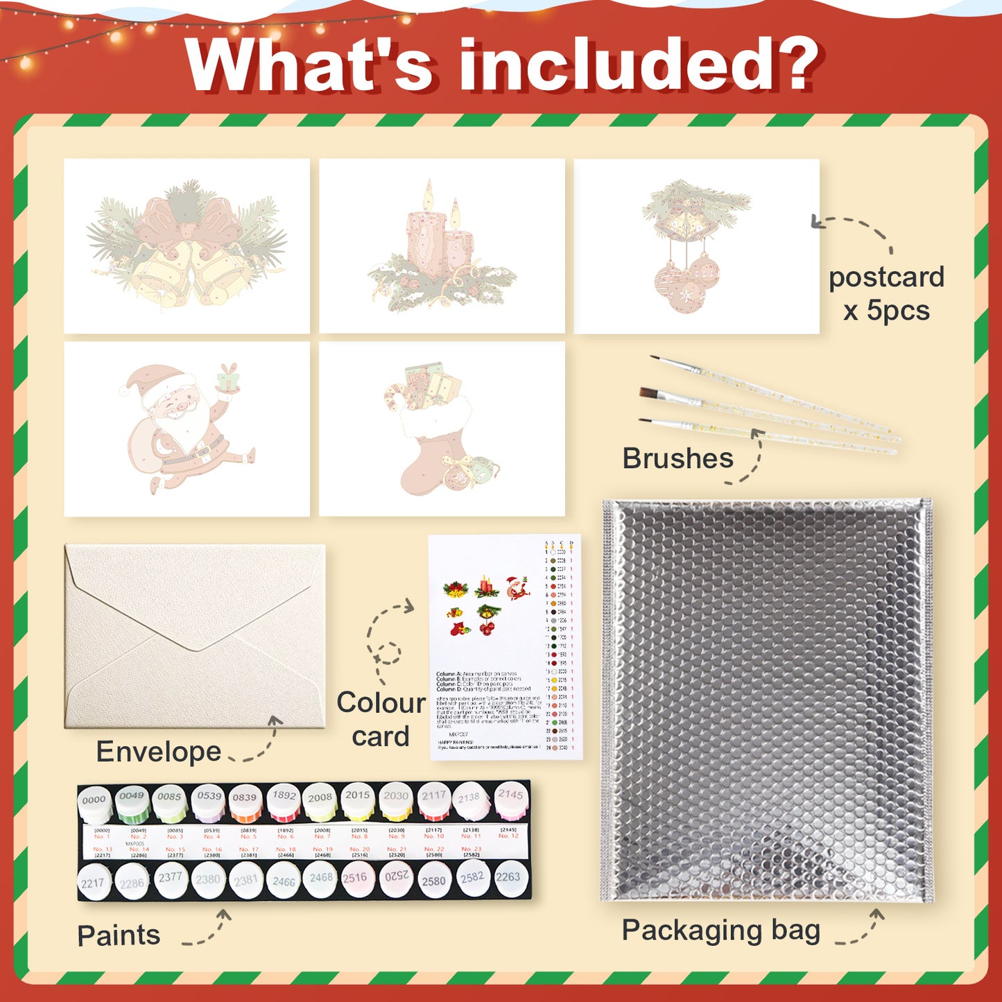Holiday Cheer Postcard Paint Kit