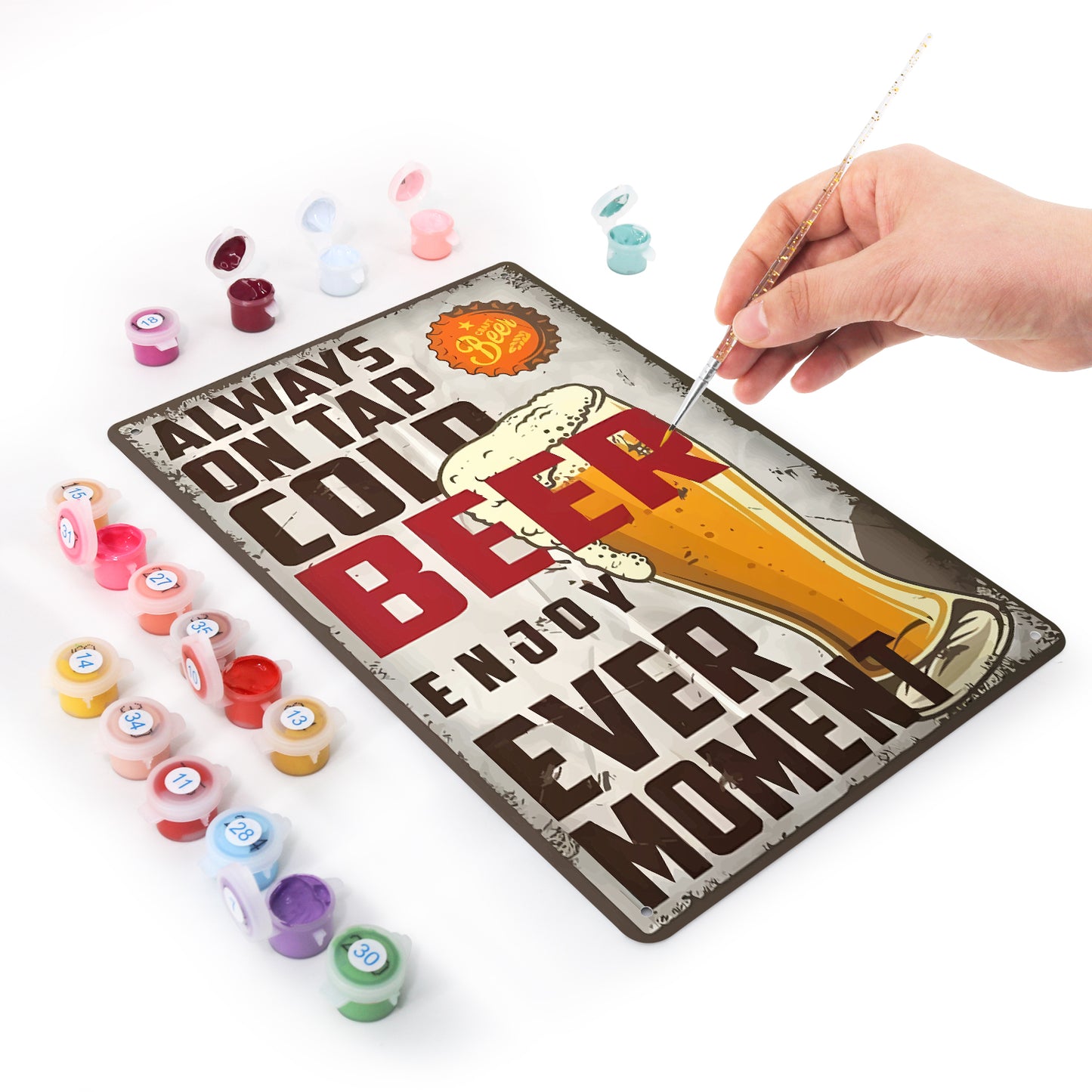 Cold Beer Pint – Vintage Paint by Numbers