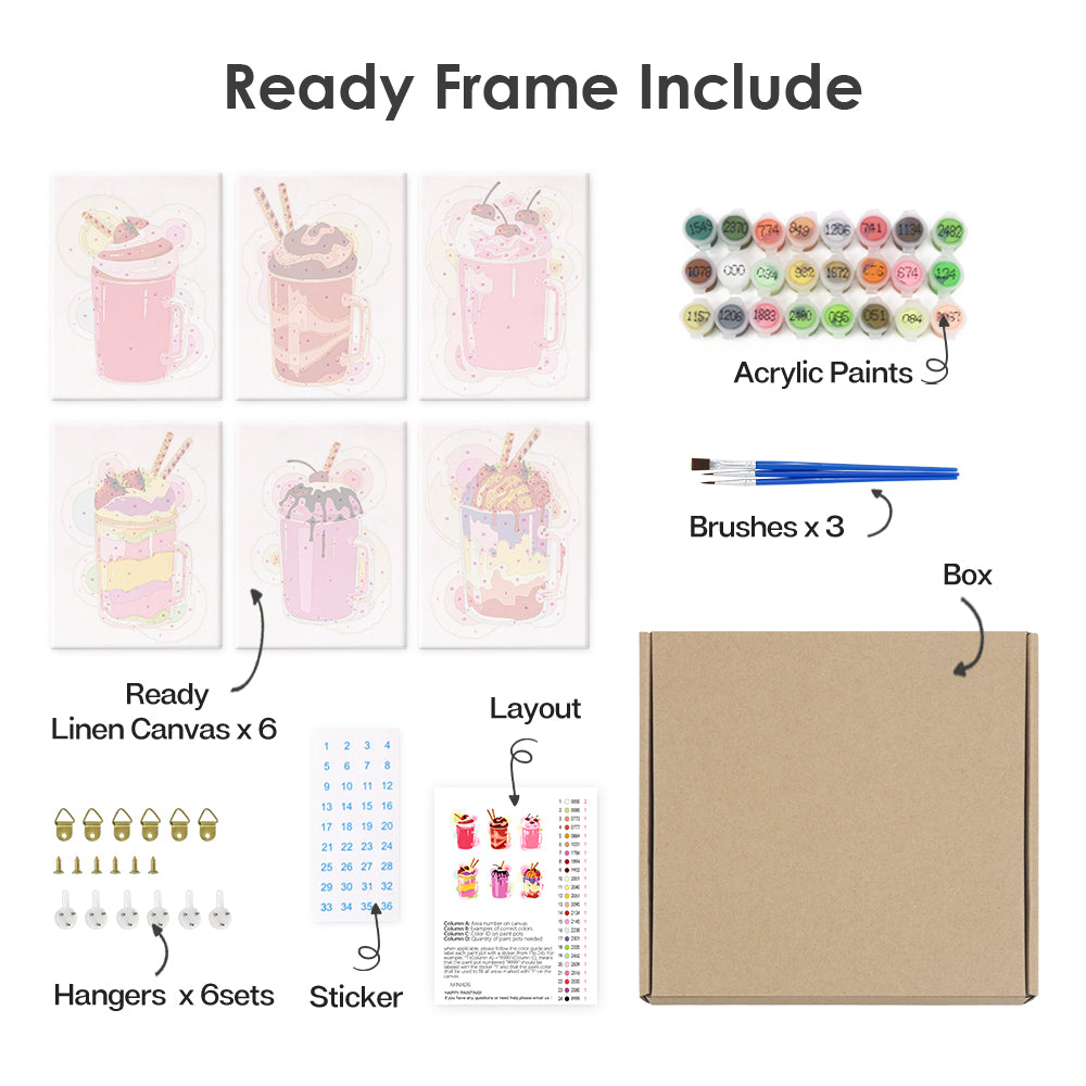 Golden Glow Refreshers 6 Pack Mini Paint by Numbers Kit