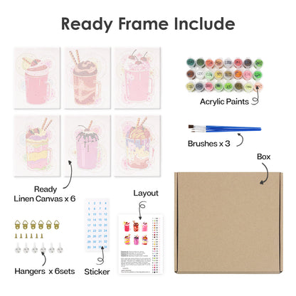 Golden Glow Refreshers 6 Pack Mini Paint by Numbers Kit