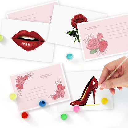 Red Glam Postcard Paint Kit