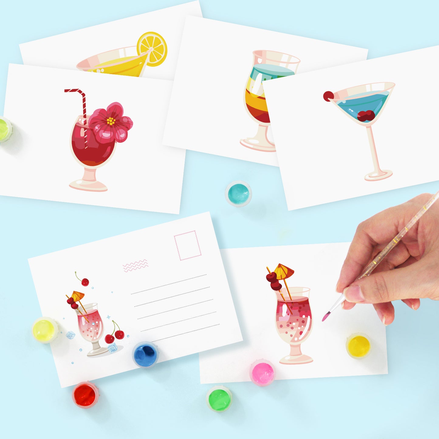 Cocktail Postcard Paint Kit