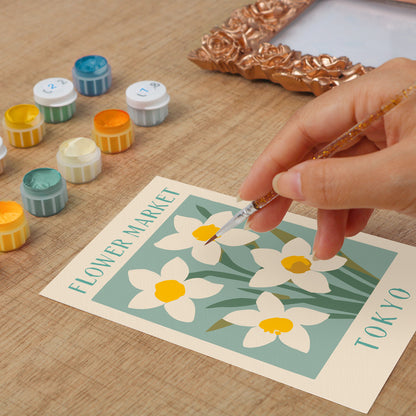 Tokyo Flower Market framed mini paint by numbers featuring elegant floral design inspired by Japanese aesthetics