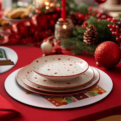 6 Piece Christmas Placemat Set 20cm - Set 27