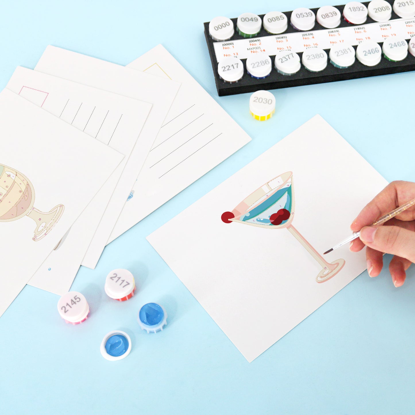 Cocktail Postcard Paint Kit