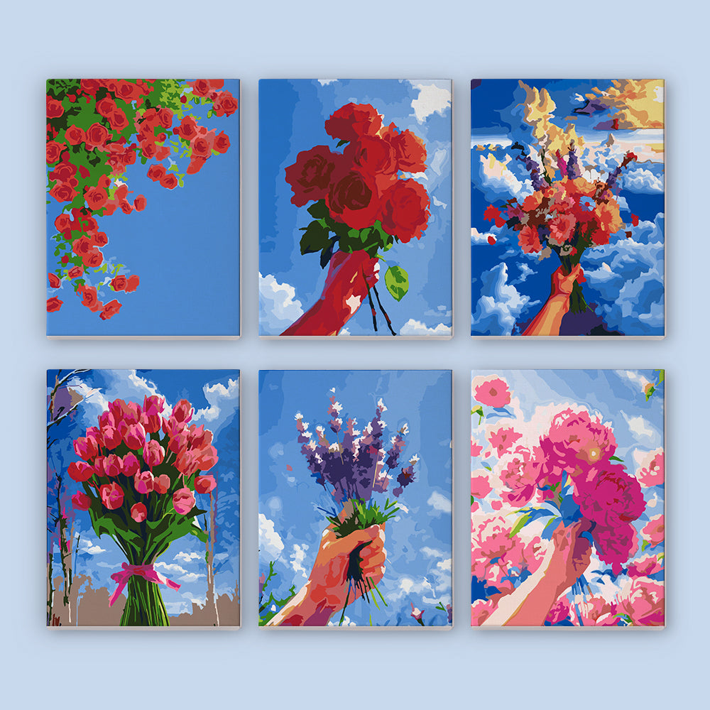 Bouquets of Light 6 Pack Mini Paint by Numbers Kit