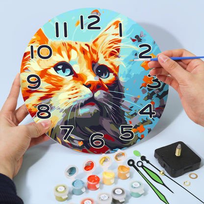 Paint the Moment – Curious Cat Clock Kit