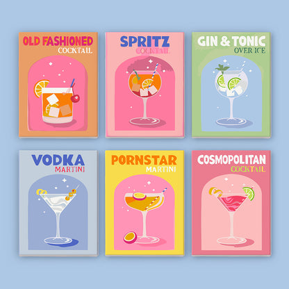 Shaken & Stirred 6 Pack Mini Paint by Numbers Kit