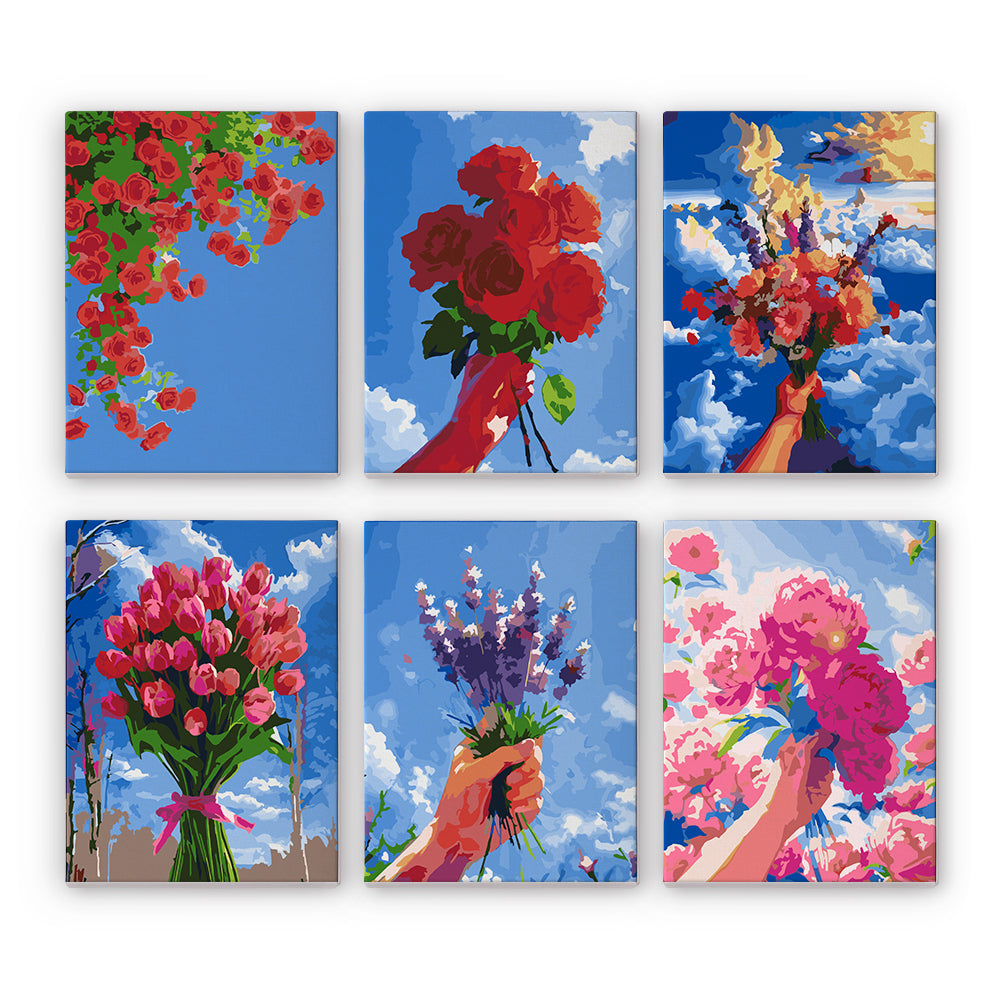 Bouquets of Light 6 Pack Mini Paint by Numbers Kit