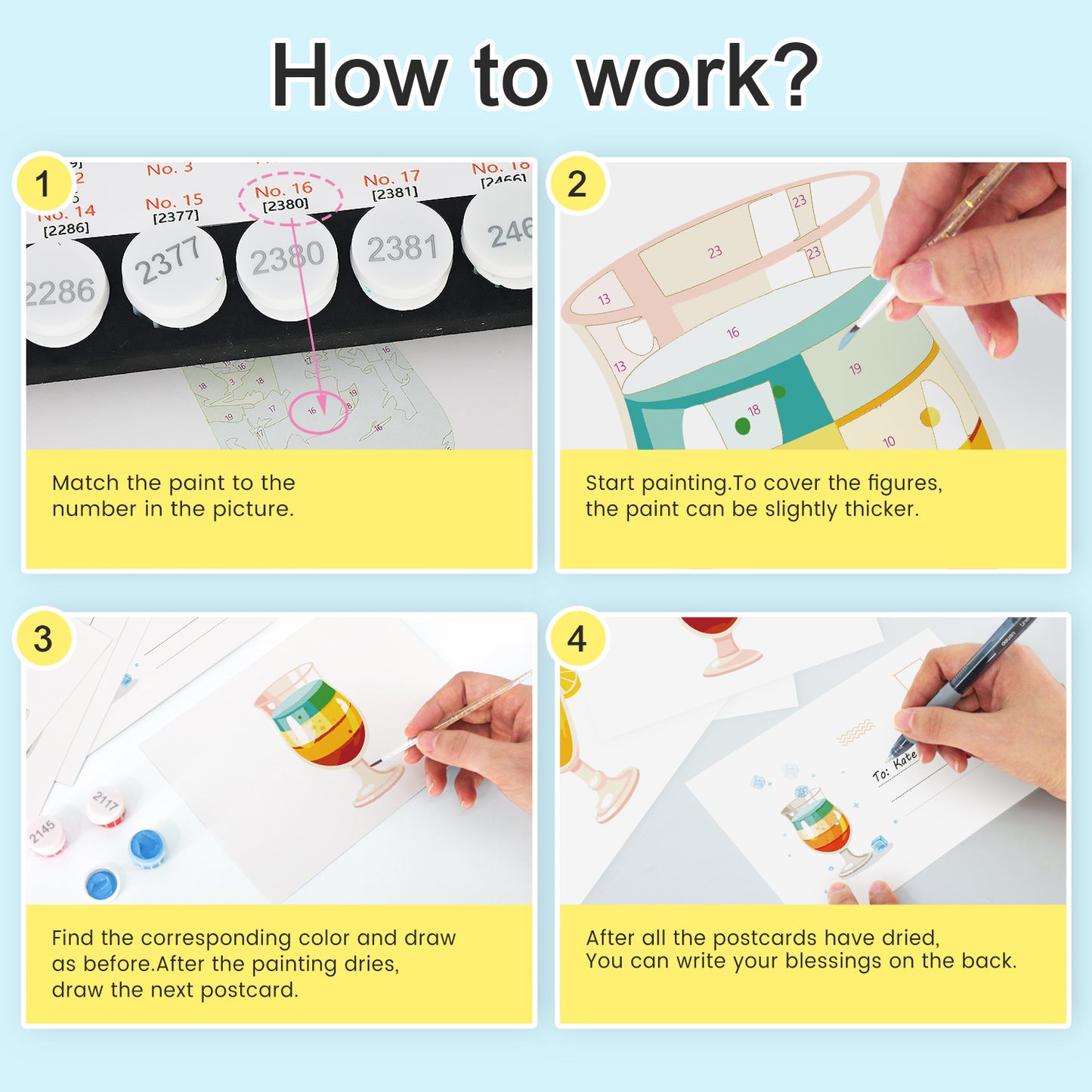 Cocktail Postcard Paint Kit