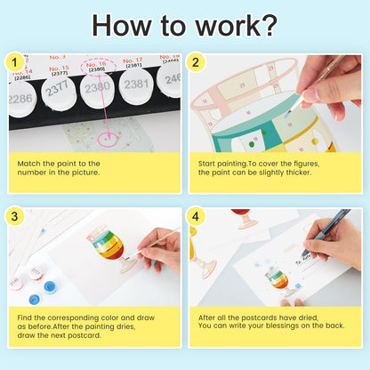 Cocktail Postcard Paint Kit