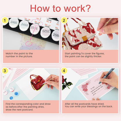 Red Glam Postcard Paint Kit